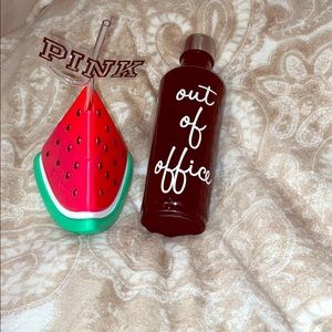 2 for 1 Stainless Steel Bottle & PINK Tumbler